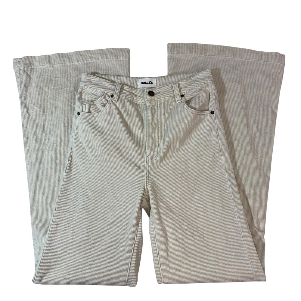 Rolla's East Coast Flare Jean Vanilla Corduroy High-Rise US Sz 28 AU 10 Boho 90s - Picture 5 of 15